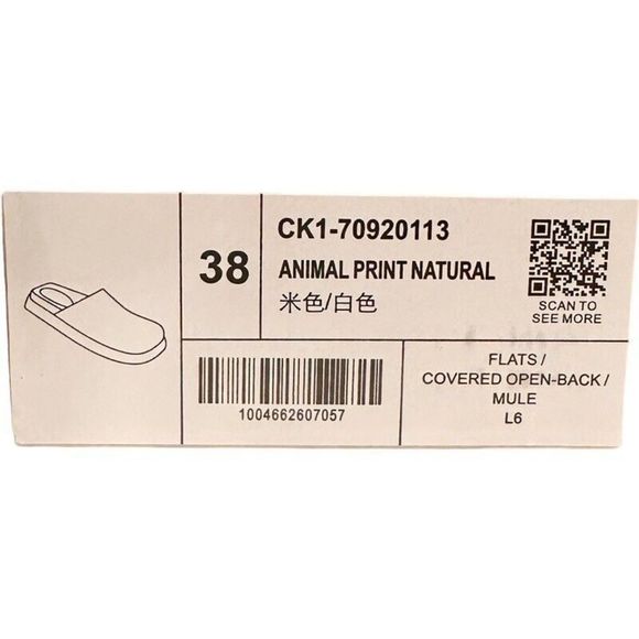 Charles & Keith Animal Deer Skin Print Natural Slip On Mule Sz 37 US 7 - Picture 4 of 4